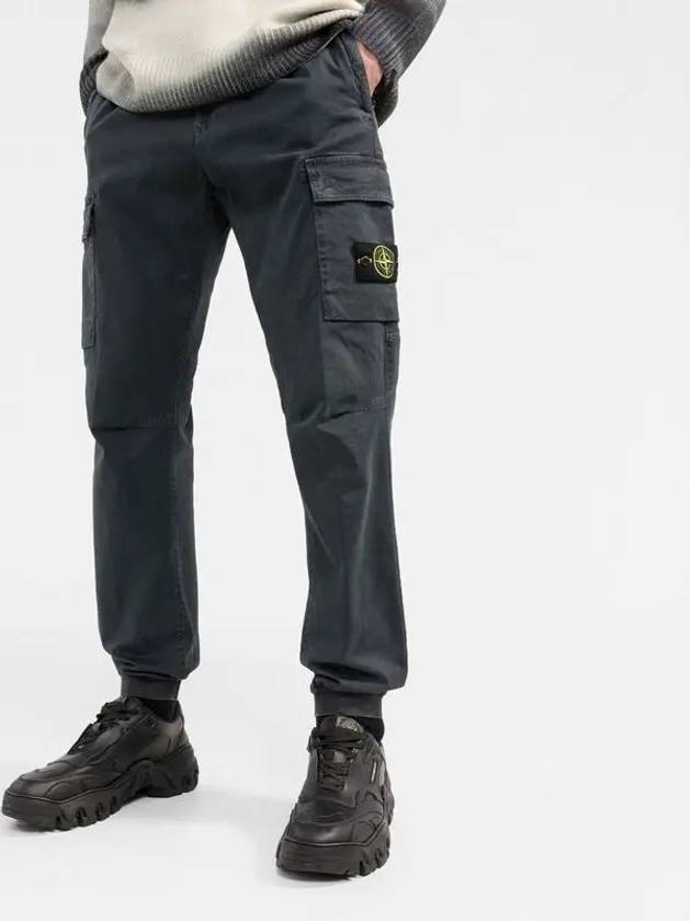 Men's Wappen Patch Straight Pants Navy - STONE ISLAND - BALAAN 3