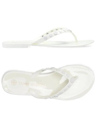 Studded Jelly Flip Flops Ivory - TORY BURCH - BALAAN 2