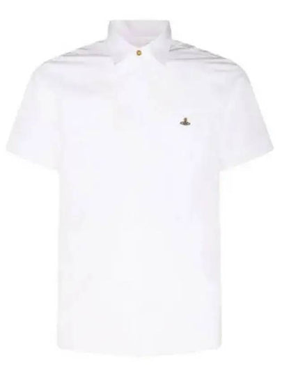 Men's Logo Classic Short Sleeve Shirt White - VIVIENNE WESTWOOD - BALAAN 2