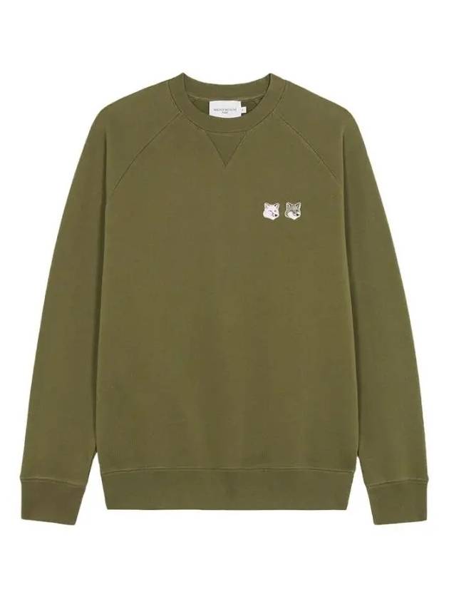 Monochrome Fox Head Patch Classic Sweatshirt Khaki - MAISON KITSUNE - BALAAN 2