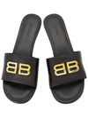 BB Leather Slipper Heels Black - BALENCIAGA - BALAAN 3