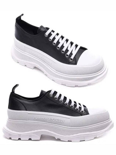 Tread Slick Low Top Sneakers Black White - ALEXANDER MCQUEEN - BALAAN 2