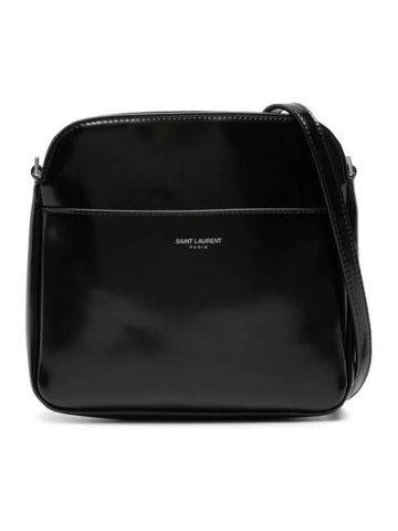 Brushed Calfskin Mini Cross Bag Black - SAINT LAURENT - BALAAN 1