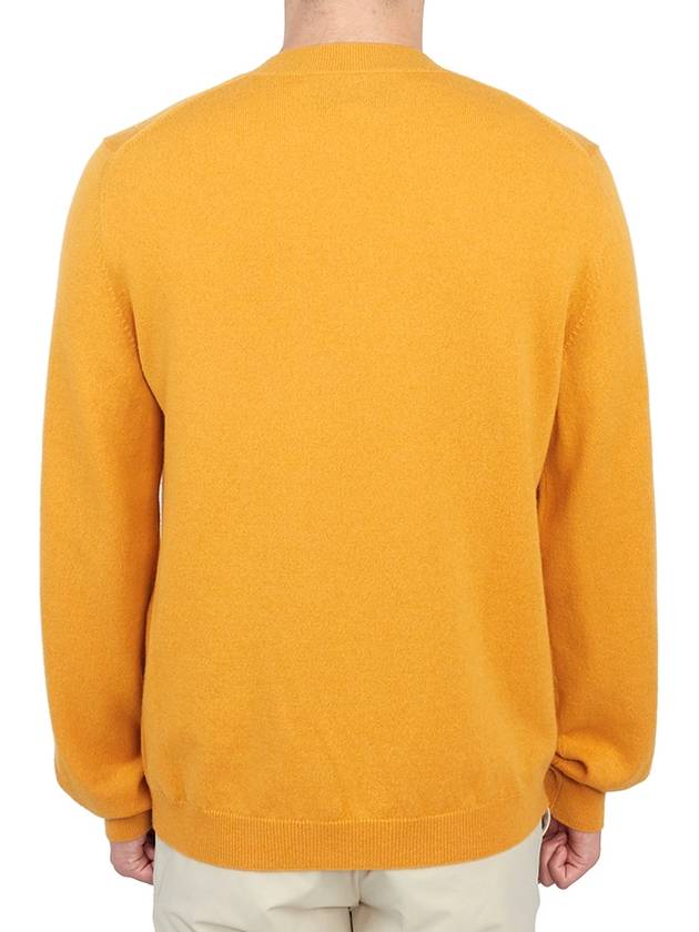 Men's Horsebit Crew Neck Cashmere Knit Top Orange - GUCCI - BALAAN 5