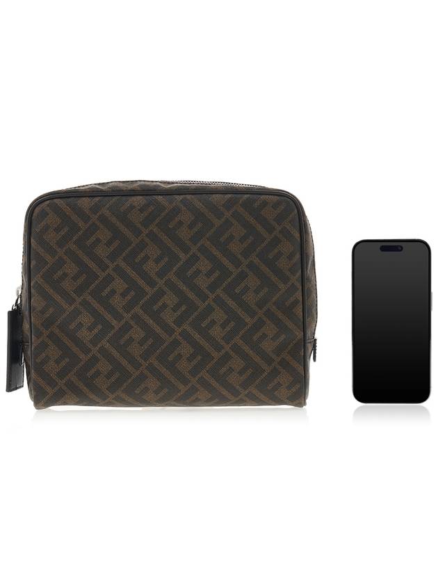 FF Logo Clutch Bag Brown - FENDI - BALAAN 7