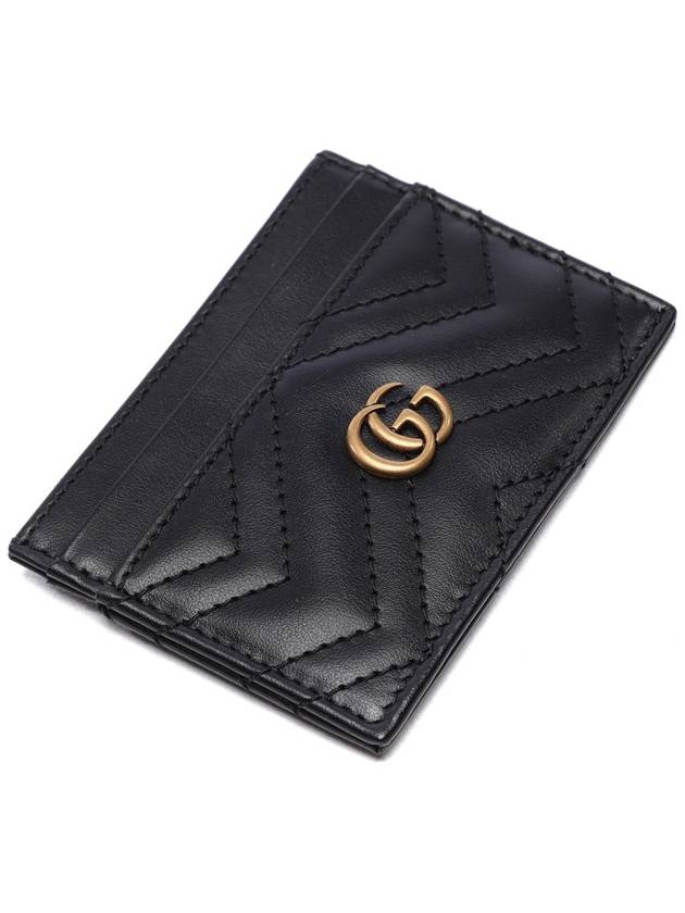 GG Marmont Matelasse 2 Tier Card Wallet Black - GUCCI - BALAAN 6