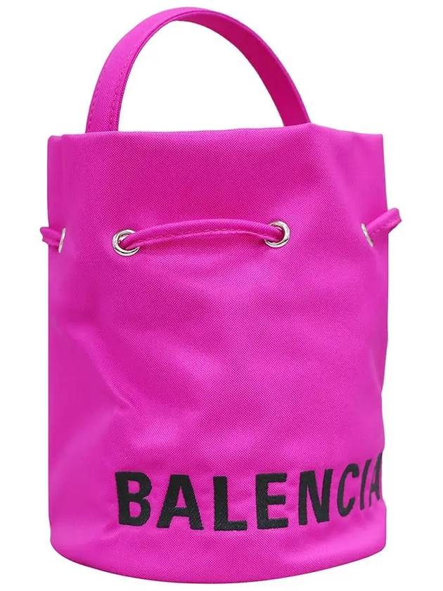 wheel drawstring bucket bag pink - BALENCIAGA - BALAAN 3
