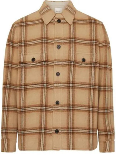 Kervon Check Wool Shirt Jacket Camel - ISABEL MARANT - BALAAN 2