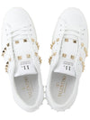 Untitled Rockstud Leather Low Top Sneakers White - VALENTINO - BALAAN 3