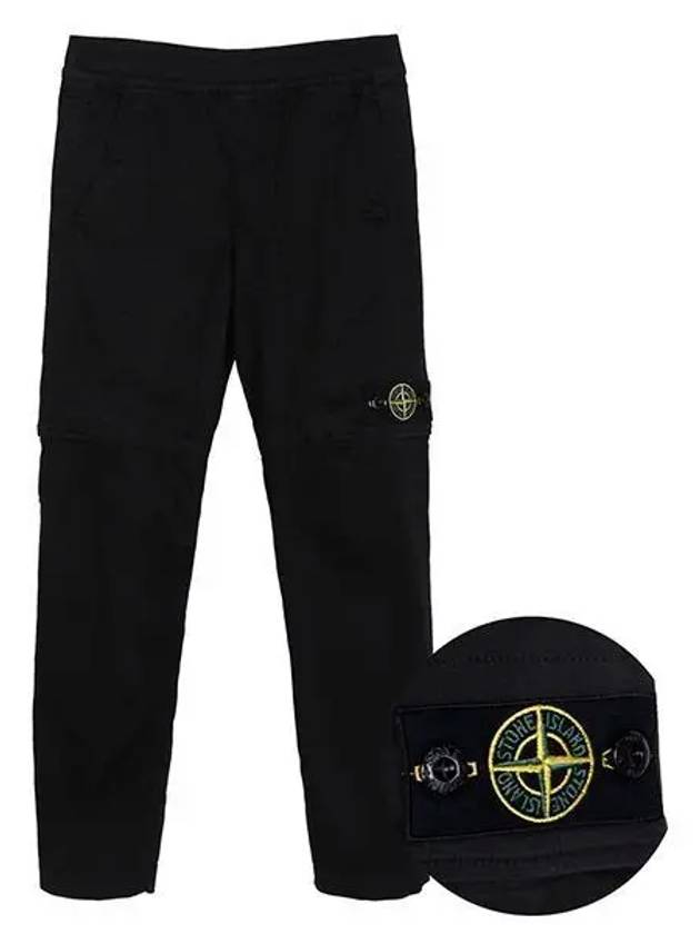 Kids Logo Cotton Pants Black - STONE ISLAND - BALAAN 2