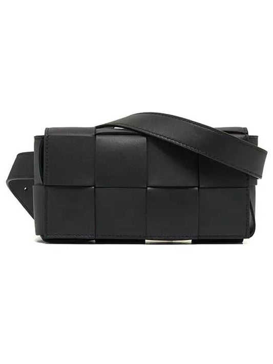 Intrecciato Small Cassette Belt Bag Black - BOTTEGA VENETA - BALAAN 2