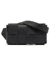 Intrecciato Small Cassette Belt Bag Black - BOTTEGA VENETA - BALAAN 3