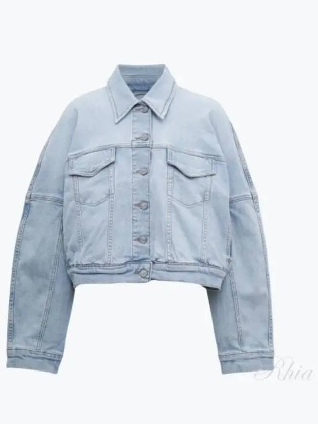 Cropped Denim Jacket Light Blue - GANNI - BALAAN 2