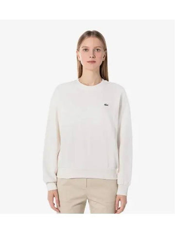 Women s Basic Crew Neck Sweatshirt Cream - LACOSTE - BALAAN 1