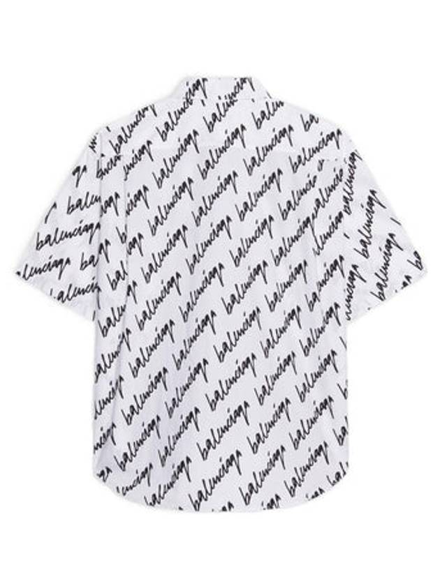 All-Over Logo Print Short Sleeve Shirt White - BALENCIAGA - BALAAN 3