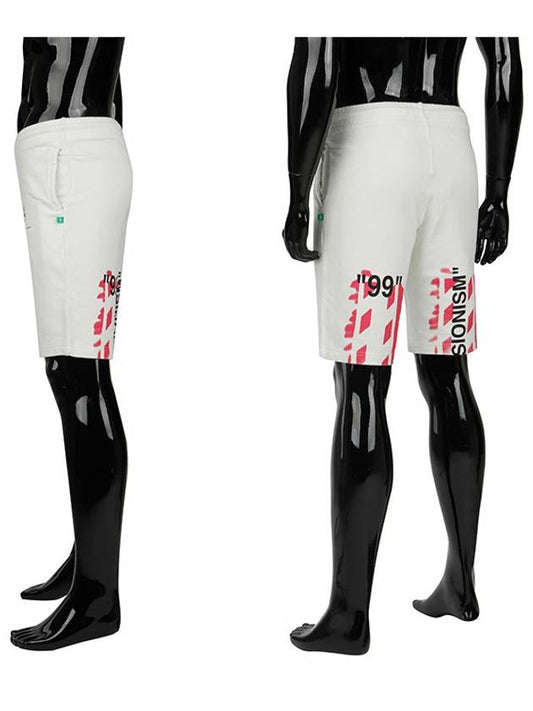 Men's Stencil Shorts White - OFF WHITE - BALAAN.