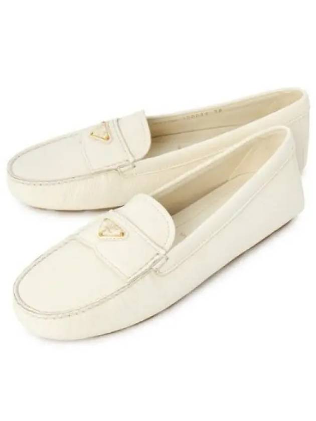 Leather Driving Shoes Ivory - PRADA - BALAAN 2