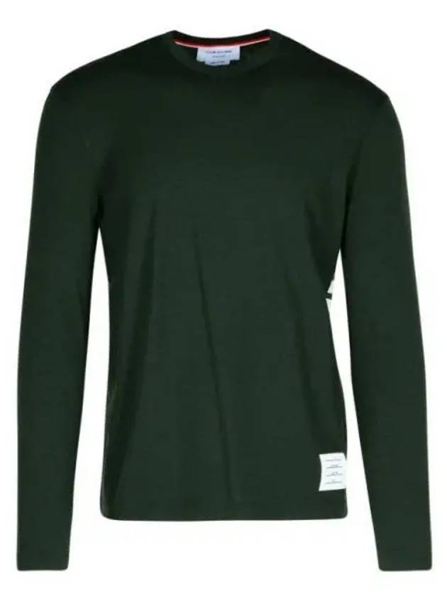 4 Bar Jersey Stretch Wool Knit Top Green - THOM BROWNE - BALAAN 2