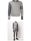 Wool Fun Mix Knit Gray - THOM BROWNE - BALAAN.