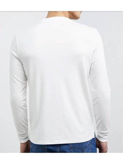 Custom slim fit white henley neck long sleeve tshirt - POLO RALPH LAUREN - BALAAN 2