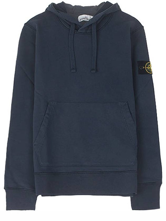 Wappen Patch Garment Dyed Hoodie Blue - STONE ISLAND - BALAAN 2