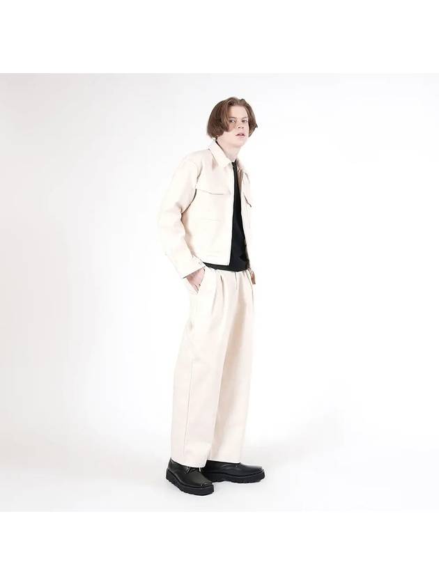 Unisex SPINPT BE One Tuck Wide Denim Pants Beige - CHANCE'S NOI - BALAAN 6