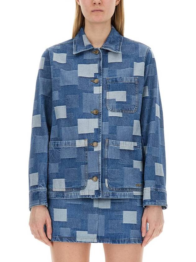 Silva Logo Patchwork Denim Jacket Blue - A.P.C. - BALAAN 2