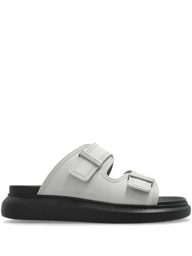 Hybrid Debossed Logo Slippers Grey - ALEXANDER MCQUEEN - BALAAN 1