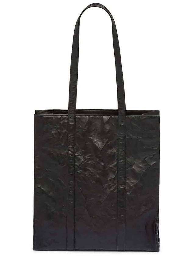 Small Antique Nappa Leather Tote Bag Black - PRADA - BALAAN 3