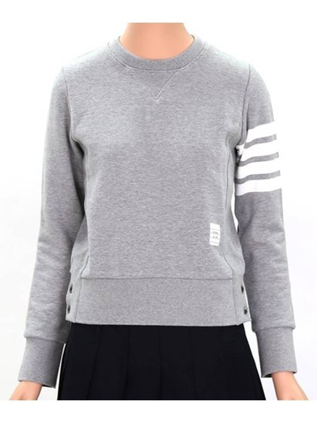 Engineered 4 Bar Stripe Loopback Jersey Knit Crewneck Sweatshirt Light Grey - THOM BROWNE - BALAAN 8