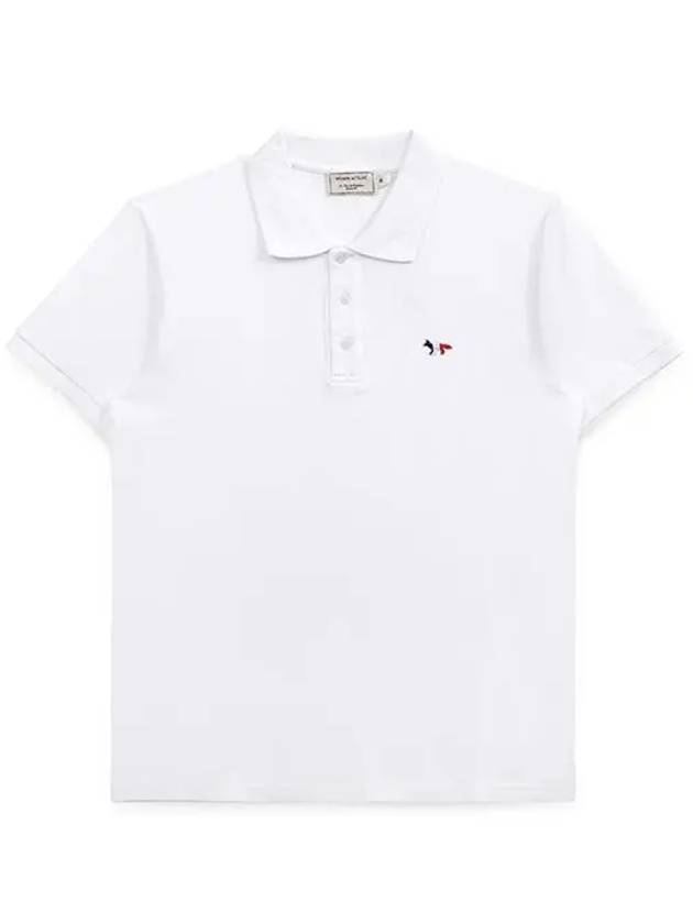 Tricolor Fox Patch Short Sleeve Polo Shirt White - MAISON KITSUNE - BALAAN 2