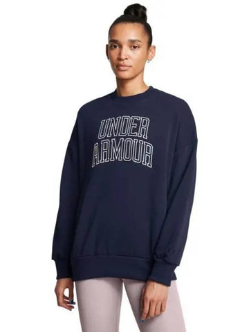 Women s Icon Heavyweight Terry Oversized Crew 1386493 410 - UNDER ARMOUR - BALAAN 1