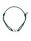 V Logo Signature Cotton Bracelet Green - VALENTINO - BALAAN.