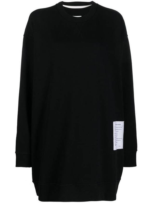 Logo Patch Cut Out Detail Sweatshirt Black - MAISON MARGIELA - BALAAN 1