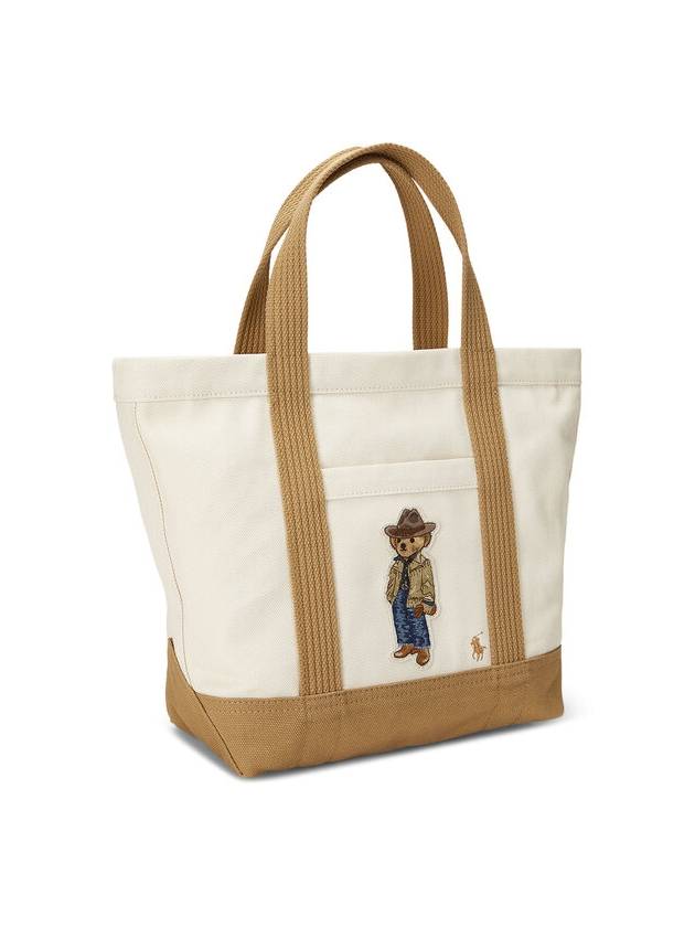 Bear Canvas Small Tote Bag Beige - POLO RALPH LAUREN - BALAAN 5