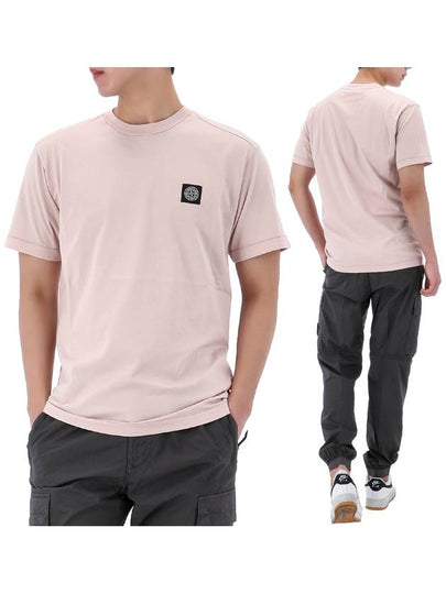 Logo Patch Short Sleeve T-Shirt Antique Rose - STONE ISLAND - BALAAN 2