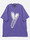 Graphic Logo Cotton Short Sleeve T-Shirt Purple - Y-3 - BALAAN 3