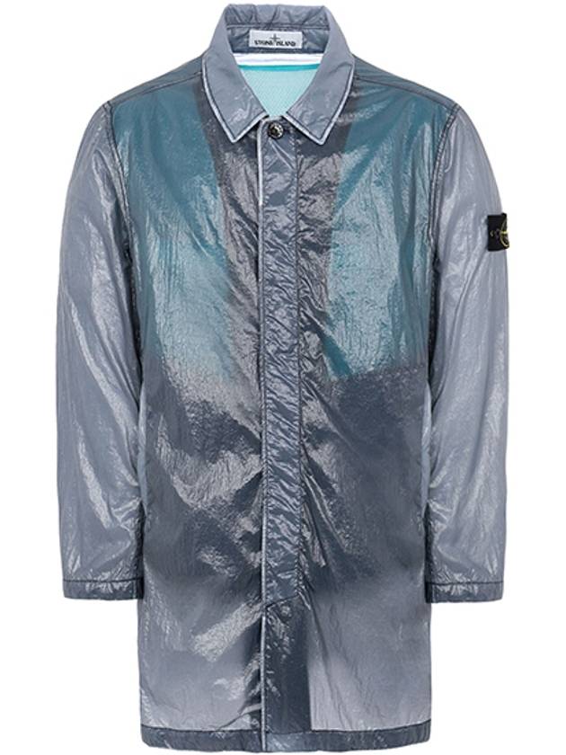 Lucido Packable Trench Coat Blue Grey - STONE ISLAND - BALAAN 2