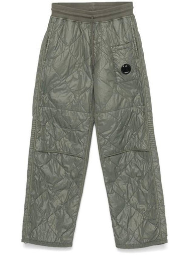 Diagonal Raised Fleece Mixed Quilted Track Pants Green - CP COMPANY - BALAAN 1