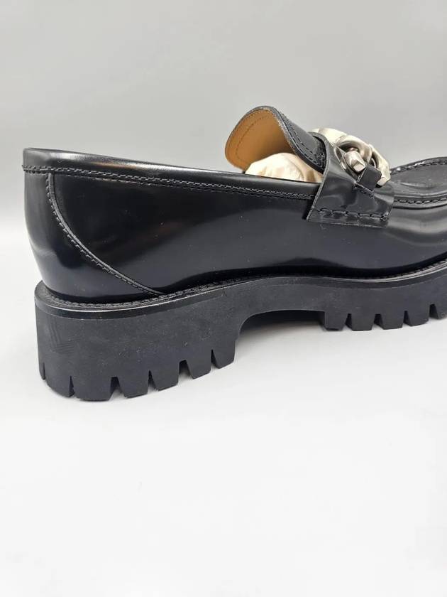 Loafer with Interlocking G Black Leather - GUCCI - BALAAN 8