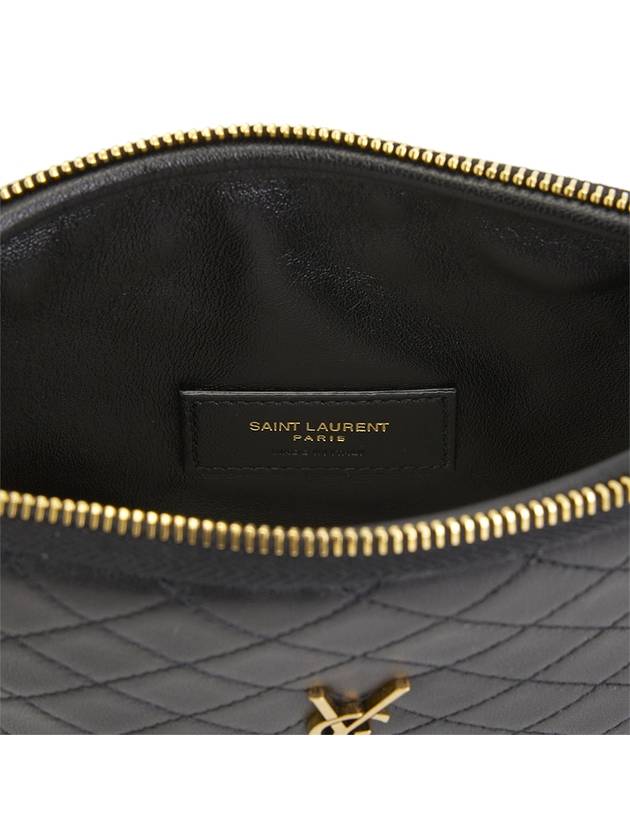 Gaby Quilted Lambskin Chain Cross Bag Black - SAINT LAURENT - BALAAN 9