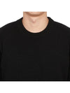 Logo Patch Lambswool Crewneck Knit Top Black - STONE ISLAND - BALAAN 6