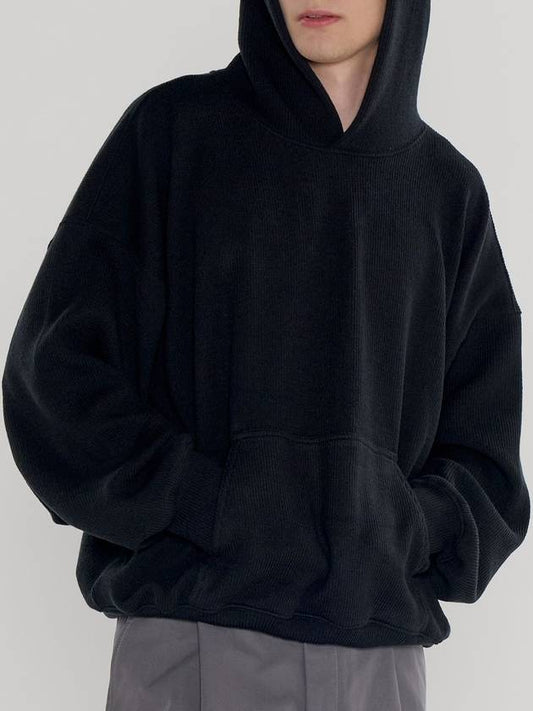 Drape KNIT HOOD BLACK - INTERSECTION - BALAAN 2