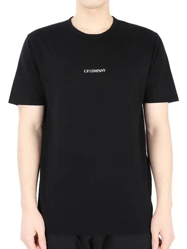 Logo Print Cotton Short Sleeve T-Shirt Black - CP COMPANY - BALAAN 2