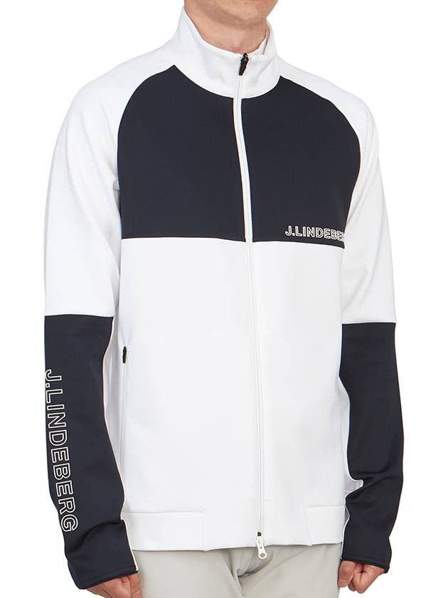 Logo Print Mid Layer Zip-Up Jacket White - J.LINDEBERG - BALAAN 5