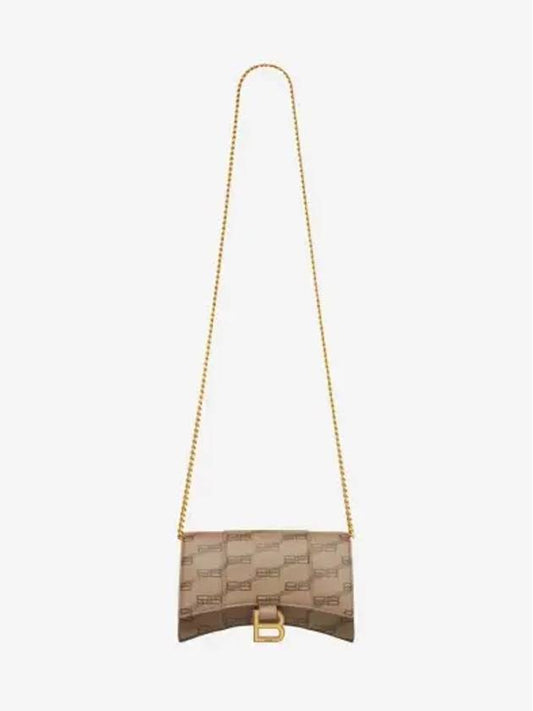 Hourglass BB Monogram Chain Long Wallet Brown - BALENCIAGA - BALAAN 2