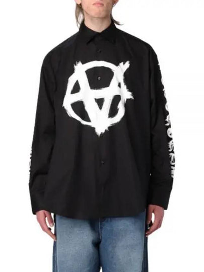 Double Anarchy Logo Long Sleeve Shirt Black - VETEMENTS - BALAAN 2