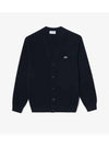 Men's Basic V-Neck Cardigan Navy - LACOSTE - BALAAN 2