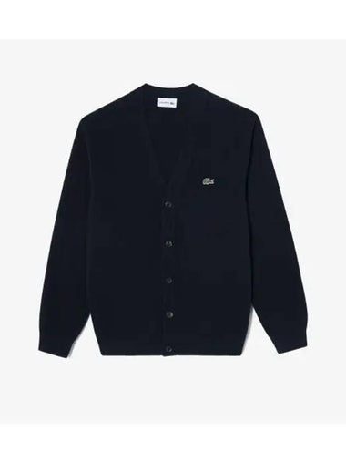 Men s basic V neck cardigan navy - LACOSTE - BALAAN 1