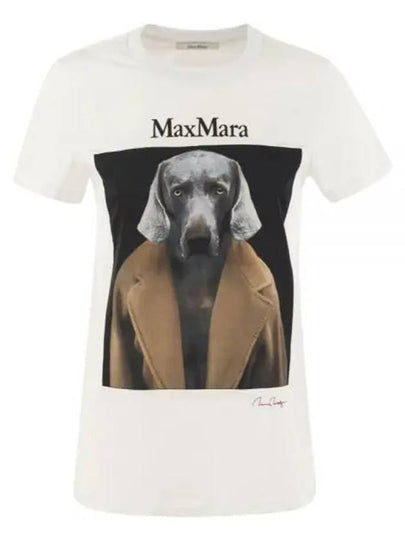 Cypria Print Cotton Short Sleeve T-Shirt White - MAX MARA - BALAAN 2